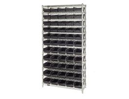 24INX36INX74IN 12 SHELF UNIT 55 BINS