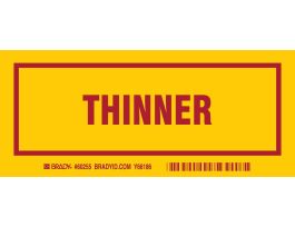 THINNER Labels, Red on Yellow