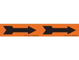 Self-Sticking Vinyl Arrow, 2.25" H x 7" W, Black on Orange