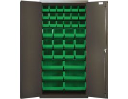 CABINET FLUSH DOOR W/GRN BINS STL 36IN L