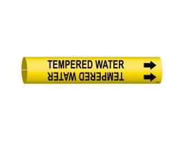 Tempered Water Pipe Marker, 2.8125" H x 2.8125" W, Fits Pipes 4" Dia. Thru 6" Dia.