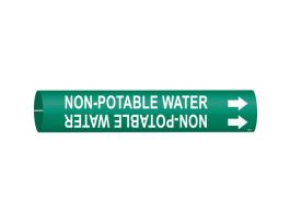 Non-Potable Water Pipe Marker, Fits Pipes 0.75" Dia. Thru 1.375" Dia.