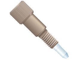 Fingertight One-Piece Fitting, Headless, Natural PEEK/PCTFE, 1/32" OD Tubing, 6-40 Coned; 10/PK