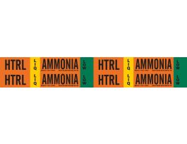 HTRL LIQ AMMONIA LOW Pipe Marker, 1.125" H x 7" W, Card of 4 Each, Fits Pipes 0.75" Dia. Thru 2.375" Dia.