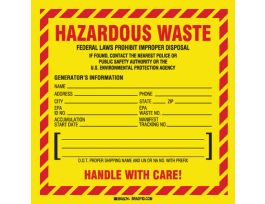 HAZARDOUS WASTE, Vinyl Labels