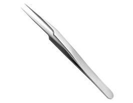 Stainless Steel Tweezers w/ Extra Fine, Sharp Tips; 115 mm L