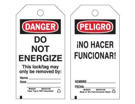 Lockout Tags Polyester 5.75 in H x 3 in W 25PK