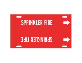 SPRINKLER FIRE Pipe Marker, 24" W, Fits Pipes 8" Dia. Thru 9.875" Dia.