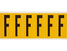 Outdoor Vinyl 3 in Black on Yellow Letters F Card of 6 Labels