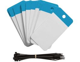 Self-Laminating Blank Tags Polyester 5 in H x 3.25 in W Blue 25/PK