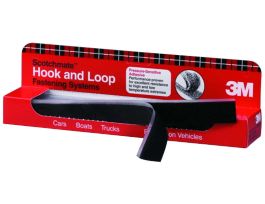 3M™ Hook/Loop Fastener SJ3571/SJ3572, Black, 1 in x 12 in, mated strips, (12 strips/CAR, 6 CAR/CV) 72 per case, PN06480