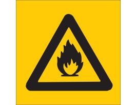 Flammable Picto Sign, 10" H x 10" W x 0.006" D, Polyester