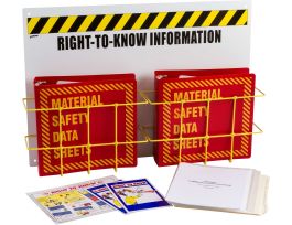 3" DOUBLE MSDS STATION, Red Binder