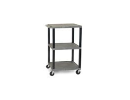 AV Utility Cart, Two Tuffy Flat Shelves, Gray; 16" H