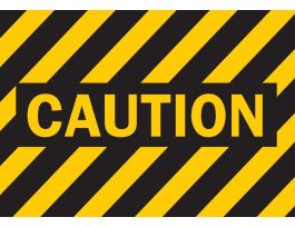 Caution Sign, 10" H x 14" W x 0.1" D, Fiberglass