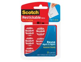 Scotch® Restickable Dots R105, 7/8 in x 7/8 in (22,2 mm x 22,2 mm)