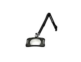 LED Illuminated Magnifier, Black, 7.5" x 5.25" rectangular lens, 100-240 VAC