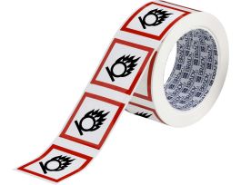 GHS Oxidizing Picto Label, 2" H x 2" W x .035" D