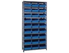 18IN X 36IN X 75IN 27 BLUE BINS 6IN BIN