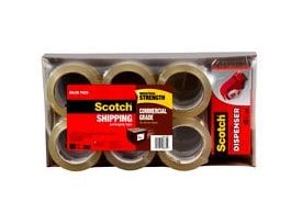 Scotch® Commercial Grade Shipping Packaging Tape 3750-12-DP3, 1.88 in x 54.6 yd (48 mm x 50 m) 12 rolls with Dispenser