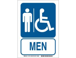 Men Sign, 10" H x 7" W x 0.06" D, Polystyrene