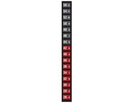 Reversible 16-Point Vertical Temperature Label Black/Red, -3-13C/26-56F; 10/Pk