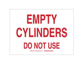 Empty Cylinders Do Not Use Sign, 10" H x 14" W x 0.006" D, Polyester