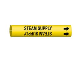 Steam Supply Pipe Marker, 0.8125" H x 0.8125" W, Fits Pipes 0.75" Dia. Thru 1.375" Dia.