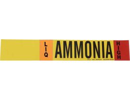 BLANK LIQ AMMONIA HIGH Pipe Marker, 4" H x 24" W, Fits Pipes 8" Dia. or Larger