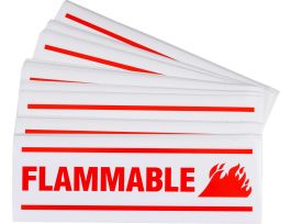 Haz-Warning Flammable Sign, 3.5" H x 10" W