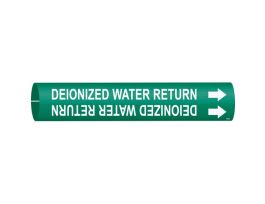 Deionized Water Return Pipe Marker, Fits Pipes 2.5" Dia. Thru 3.875" Dia.