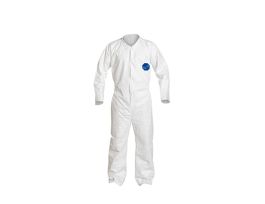 Tyvek® 400 Coverall. Collar. Snap Front,Open Wrists and Ankles. Elastic Waist. Serged Seams, 25/CS, White
