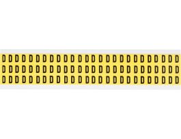 Repositionable Vinyl 0.375 in Black on Yellow, Letters D Card of 78 Labels