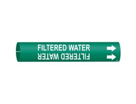 Filtered Water Pipe Marker, 0.875" H x 0.875" W, Fits Pipes 1.5" Dia. Thru 2.375" Dia.
