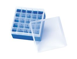 Polypropylene Storage Box, Blue, 25 x 5-, 10-, or 20-mL Vials; Each