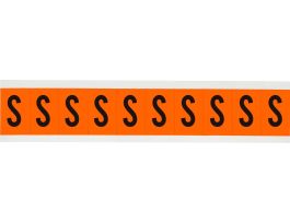 Outdoor Vinyl 2 in Black on Orange Letters S Card of 10 Labels