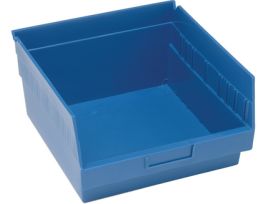 11 5/8INX 11 1/8INX 4IN SHELF BIN BLUE