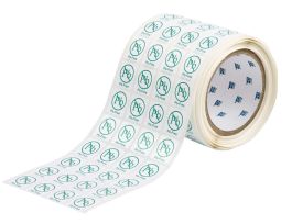 Lead Free ID Label: Polyester, Green on White, 1 in H x 0.9 in W, 1" H x 0.9" W, Green on White