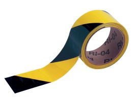 Marking Tape Roll - High Performance  Vinyl, Diagonal Stripes, Black on Yellow, 2" x 18 yd