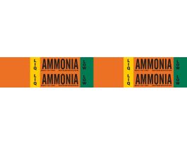 LIQ AMMONIA LOW Pipe Marker, 1.125" H x 7" W, Card of 4 Each, Fits Pipes 0.75" Dia. Thru 2.375" Dia.