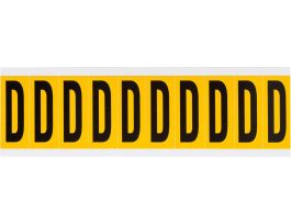 Outdoor Vinyl 1.938 in Black on Yellow Letters D Card of 10 Labels