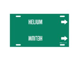 HELIUM Pipe Marker, 8" H x 16" W, Fits Pipes 6" Dia. Thru 7.875" Dia.
