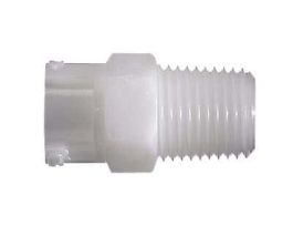 Miniature Quick-Disconnect Fitting, Threaded Body, Polypropylene, Straight-Through, 1/8" NPT(M) ID; 1/Ea