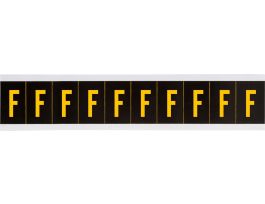 Outdoor Vinyl 1 in Yellow on Black Letters F Card of 10 Labels