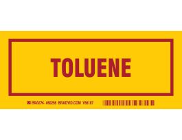 TOLUENE Labels, Red on Yellow
