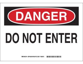 DANGER Do Not Enter Sign w/Barcode, 10" H x 14" W x 0.06" D, Polystyrene
