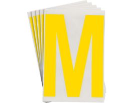 ToughStripe® Floor Marking Polyester 8 in Label Letter M Yellow 20/PK