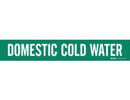 Domestic Cold Water Pipe Marker, 2.25" H x 14" W, Fits Pipes 2.5" Dia. Thru 7.875" Dia.