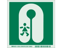 BradyGlo With Boat Rescue Sign, 6" H x 6" W x 0.008" D