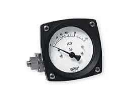 4.5" Black Al Differential Pressure Gauge, 25 psid